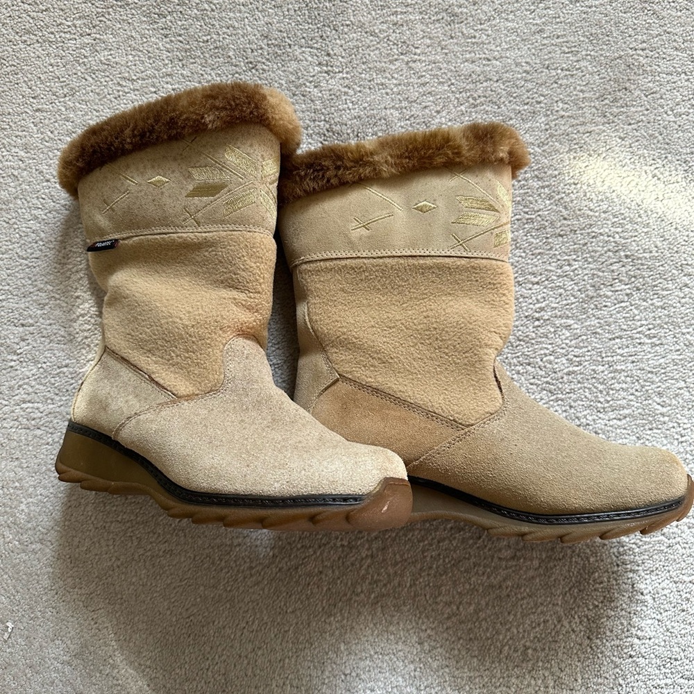 Studio Brilliant Womens Leather Suede Ankle Boots natural 5.5M